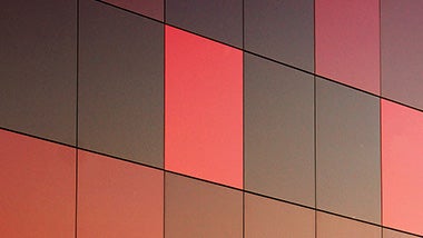 Square pattern red wall