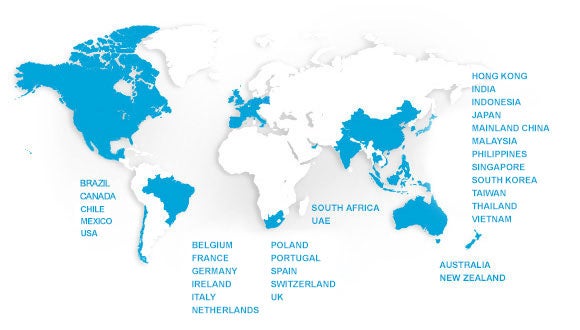 map of presence map of robert walters global presence