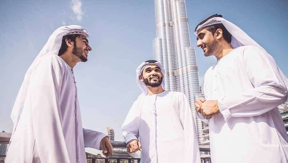 three emirati man