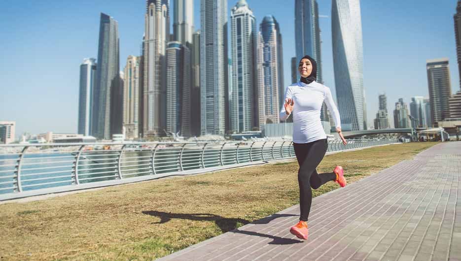 arabic woman running