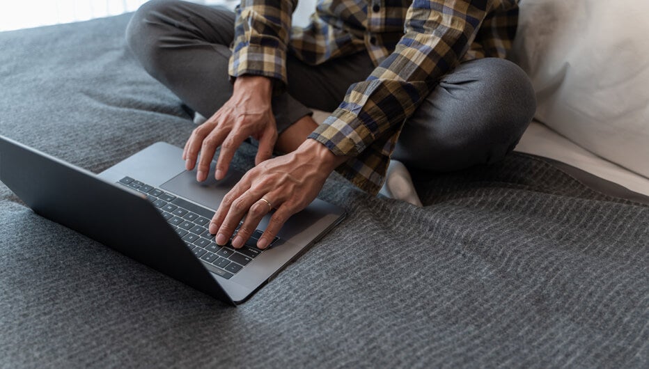 man working on laptop